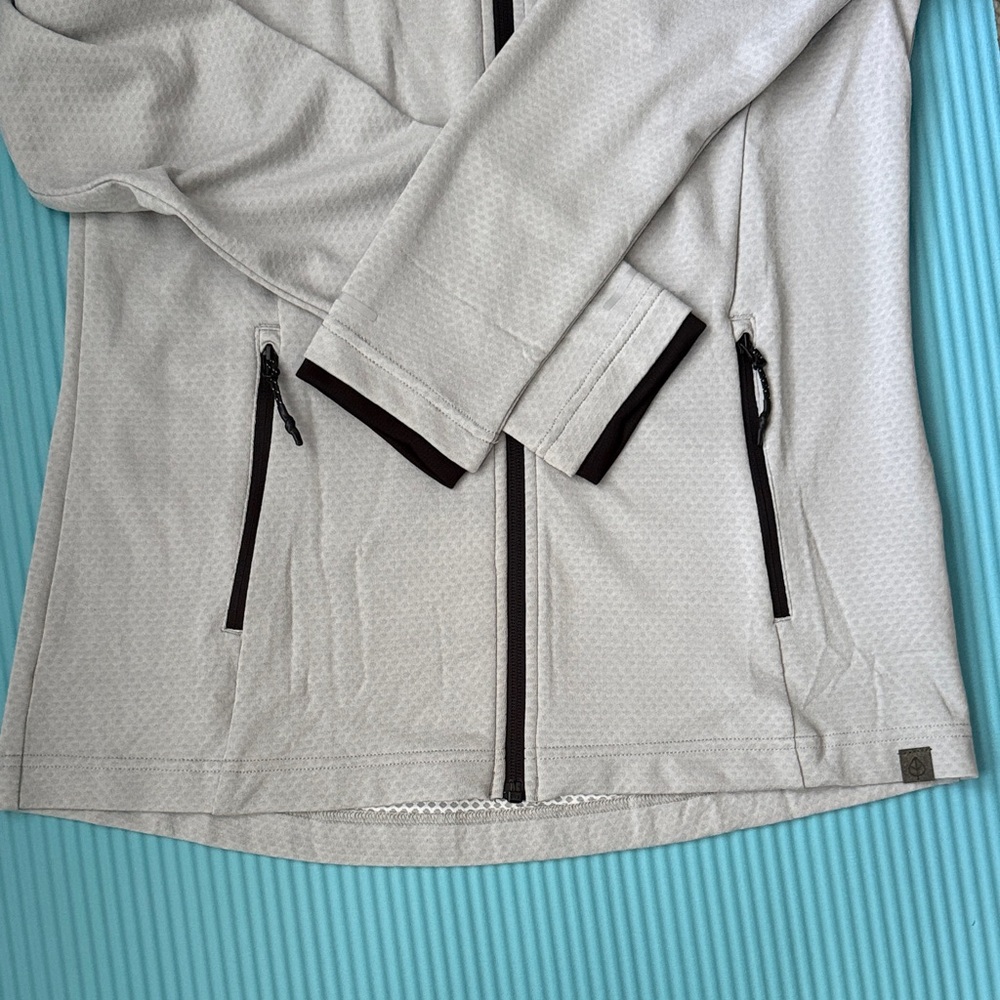 Women's Light Gray Zip Jacket with pockets and black accents CNN - Picture 6 of 6